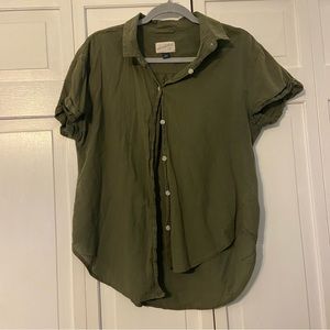 universal thread green button-up